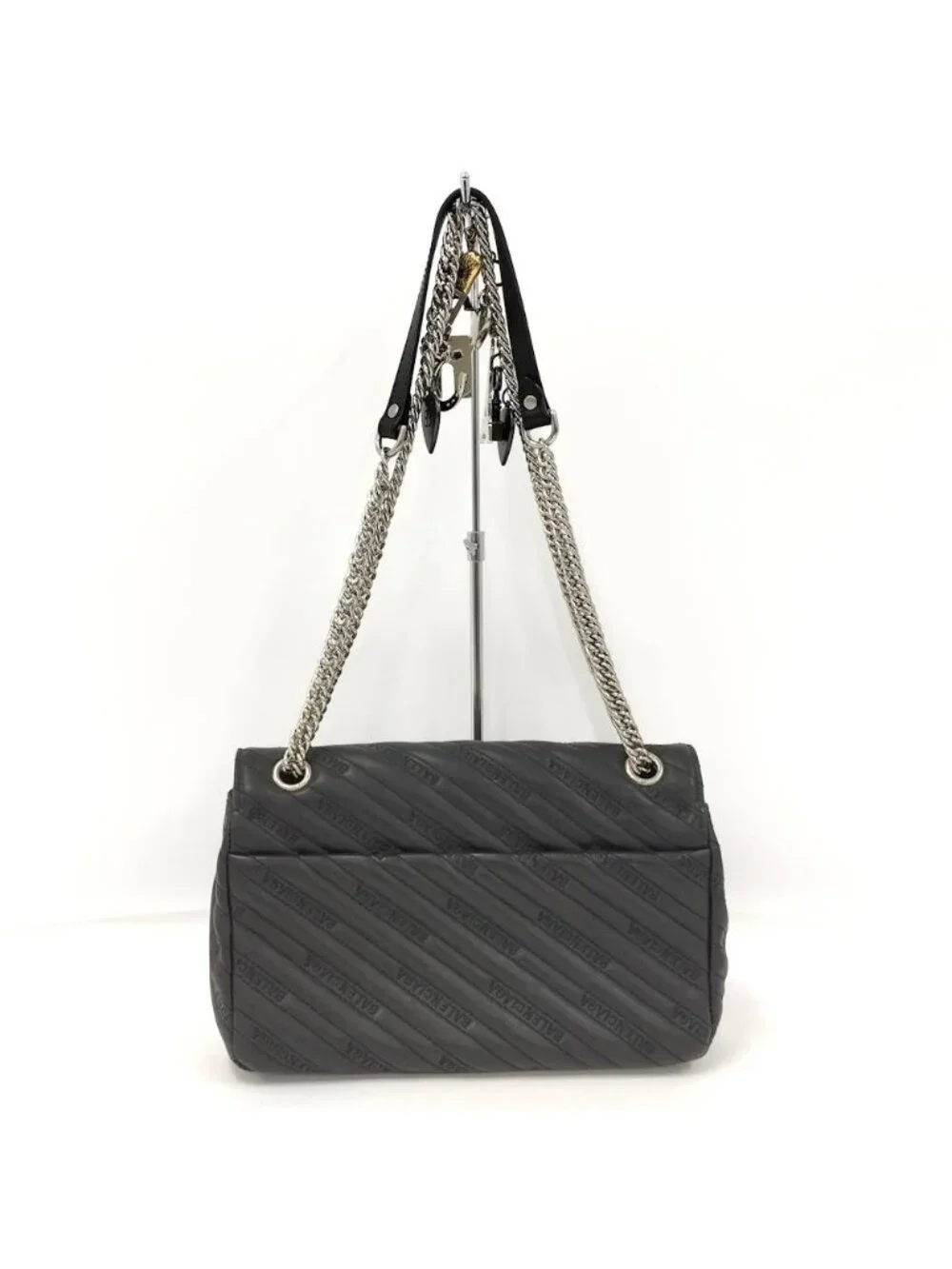 Balenciaga BB Round Chain Shoulder Bag Leather Black